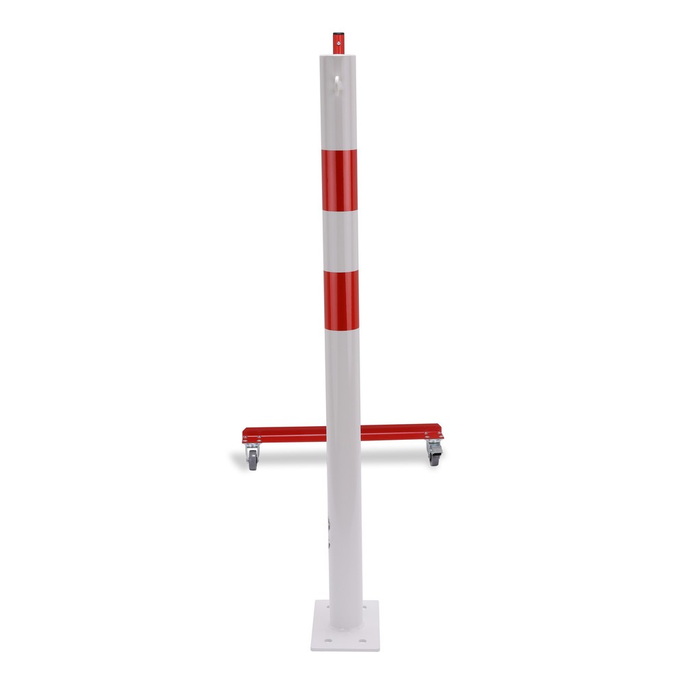Numéro de l'image du produit 7: Barrière extensible dancop avec potelets, Ø 60 mm, largeur 4 000 mm, rouge/blanc