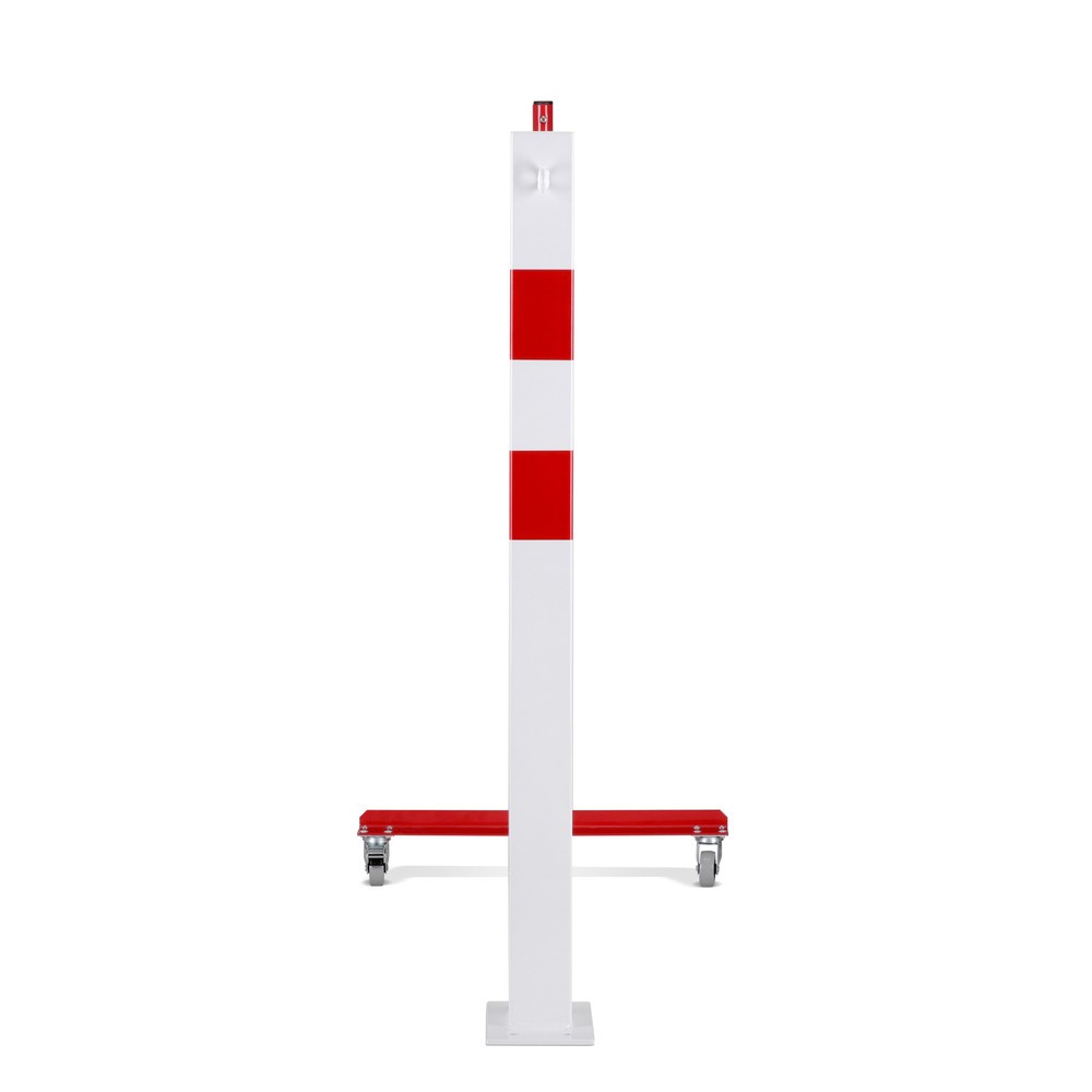 Numéro de l'image du produit 7: Barrière extensible dancop avec potelets, 70 x 70 mm, largeur 3 600, rouge/blanc