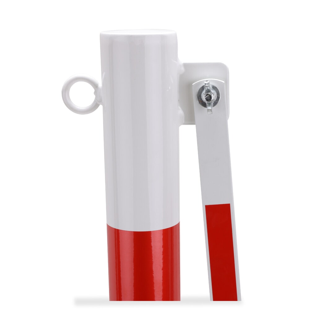Barrière extensible dancop avec potelets, Ø 60 mm, largeur 3 600 mm, rouge/blanc N° de l'image du produit 9 : Barrière extensible dancop avec potelets, Ø 60 mm, largeur 3 600 mm, rouge/blanc