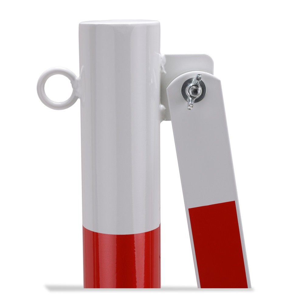 Numéro de l'image du produit 9: Barrière extensible dancop avec potelets, Ø 60 mm, largeur 4 000 mm, rouge/blanc
