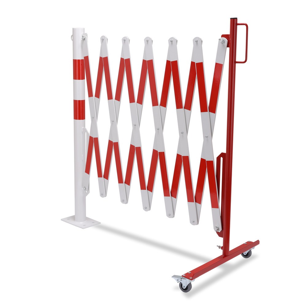 Numéro de l'image du produit 10: Barrière extensible dancop avec potelets, Ø 60 mm, largeur 4 000 mm, rouge/blanc
