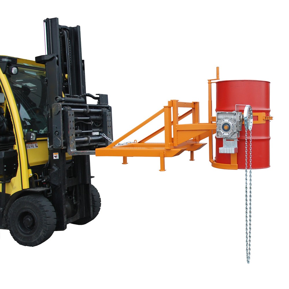 Numéro de l'image du produit 2: Basculeur de fûts Bauer® FD/L-K, peint, jaune-orange