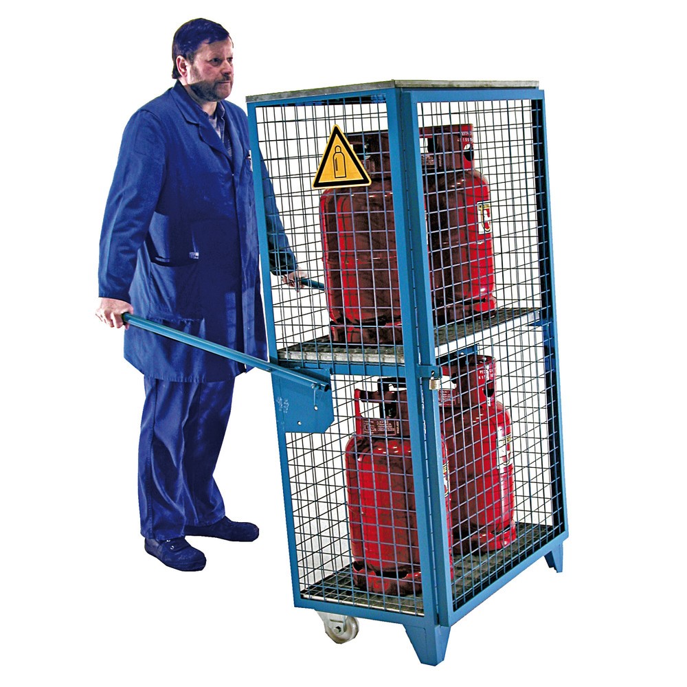 Numéro de l'image du produit 2: Bauer® Armoire grillagée pour bouteilles de gaz, 1 porte, pieds/roues H x l x P 1 580 x 860 x 500 mm
