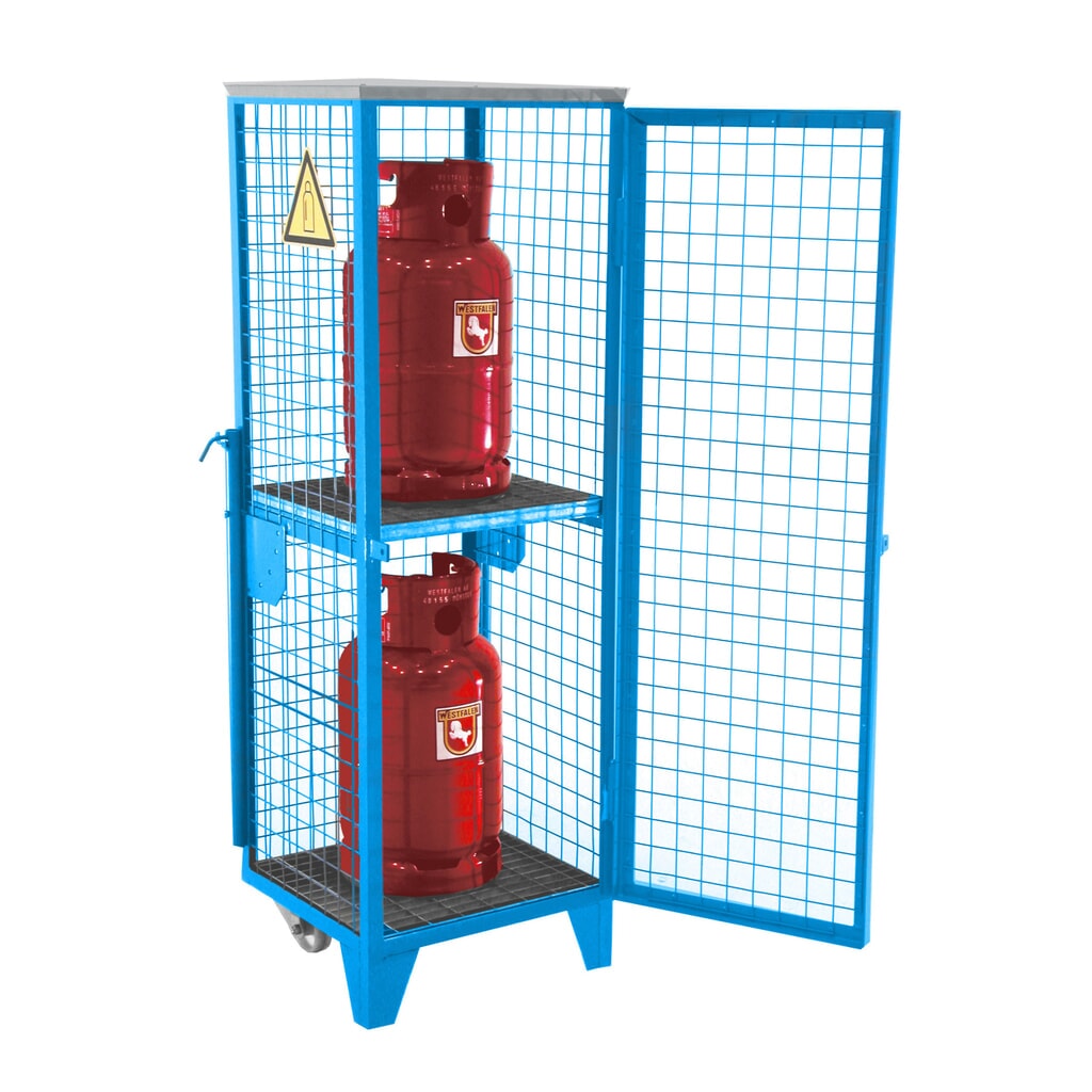 Bauer® Armoire grillagée pour bouteilles de gaz, 1 porte, pieds/roues H x l x P 1 580 x 520 x 500 mm Illustration du produit: Bauer® Armoire grillagée pour bouteilles de gaz, 1 porte, pieds/roues H x l x P 1 580 x 520 x 500 mm