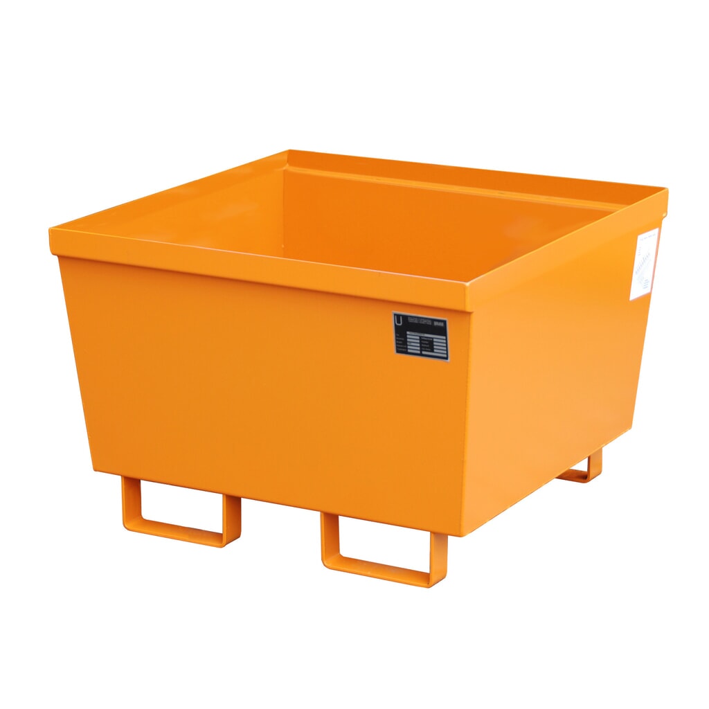 Bauer® bac de rétention en acier, empilable, H x l x P 545 x 800 x 800 mm, sans grille, jaune-orange Illustration du produit: Bauer® bac de rétention en acier, empilable, H x l x P 545 x 800 x 800 mm, sans grille, jaune-orange
