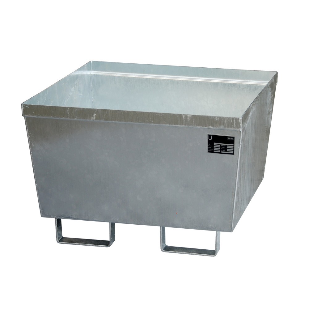 Illustration du produit: Bauer® Bac de rétention en acier, HxlxP 545 x 800 x 800 mm, sans caillebotis grille, galvanisé à chaud