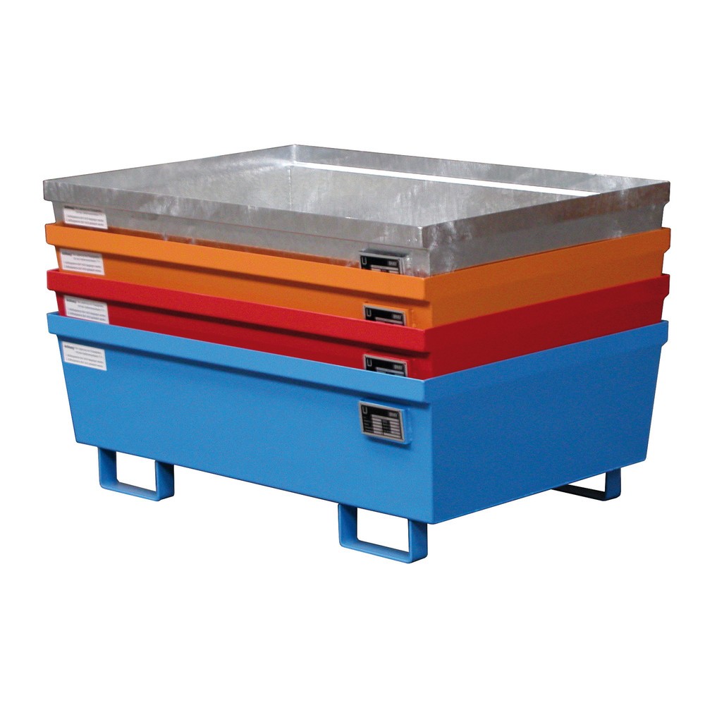 Numéro de l'image du produit 2: Bauer® Bac de rétention en acier, HxlxP 415 x 800 x 1 200 mm, sans caillebotis grille, galvanisé à chaud
