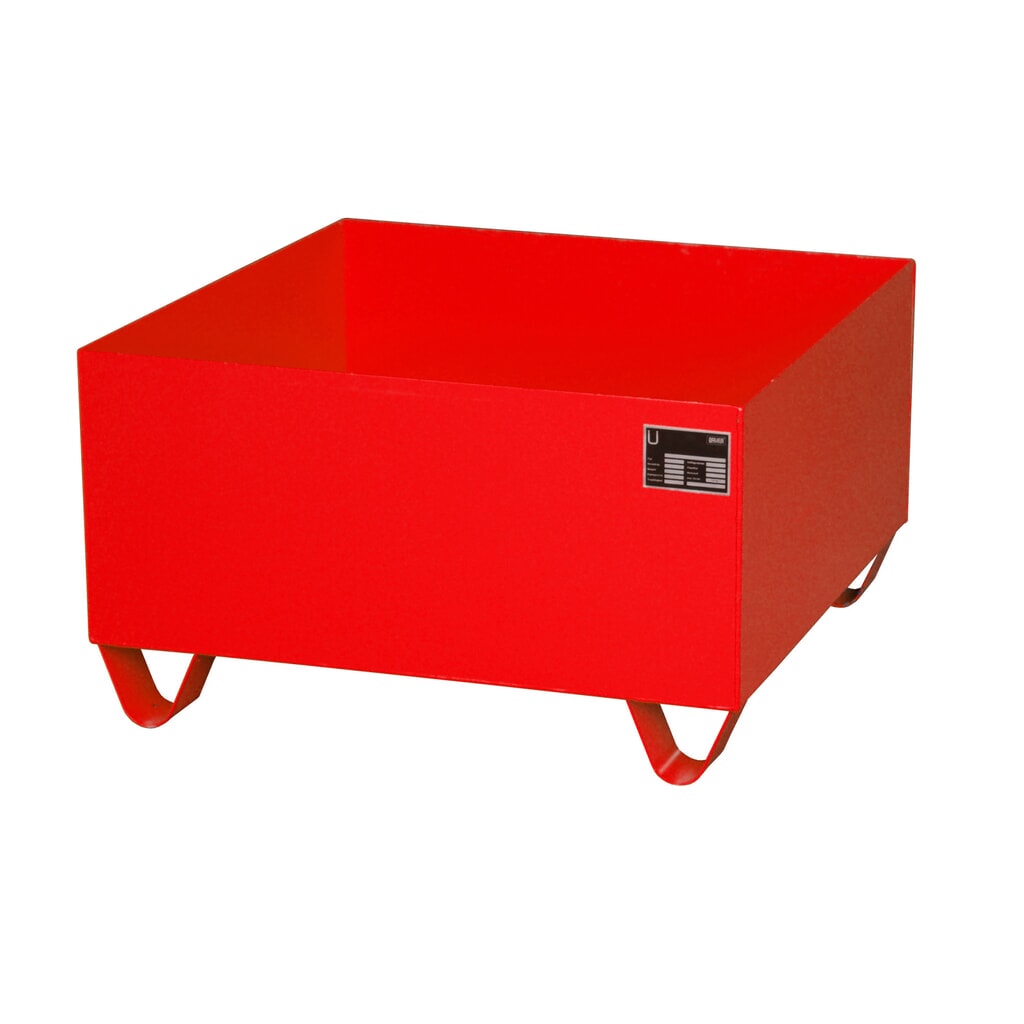 Bauer® bac de rétention en acier, hauteur libre 100 mm, H x l x P 465 x 800 x 800 mm, sans grille, 1 x 200 l, rouge feu Illustration du produit: Bauer® bac de rétention en acier, hauteur libre 100 mm, H x l x P 465 x 800 x 800 mm, sans grille, 1 x 200 l, rouge feu