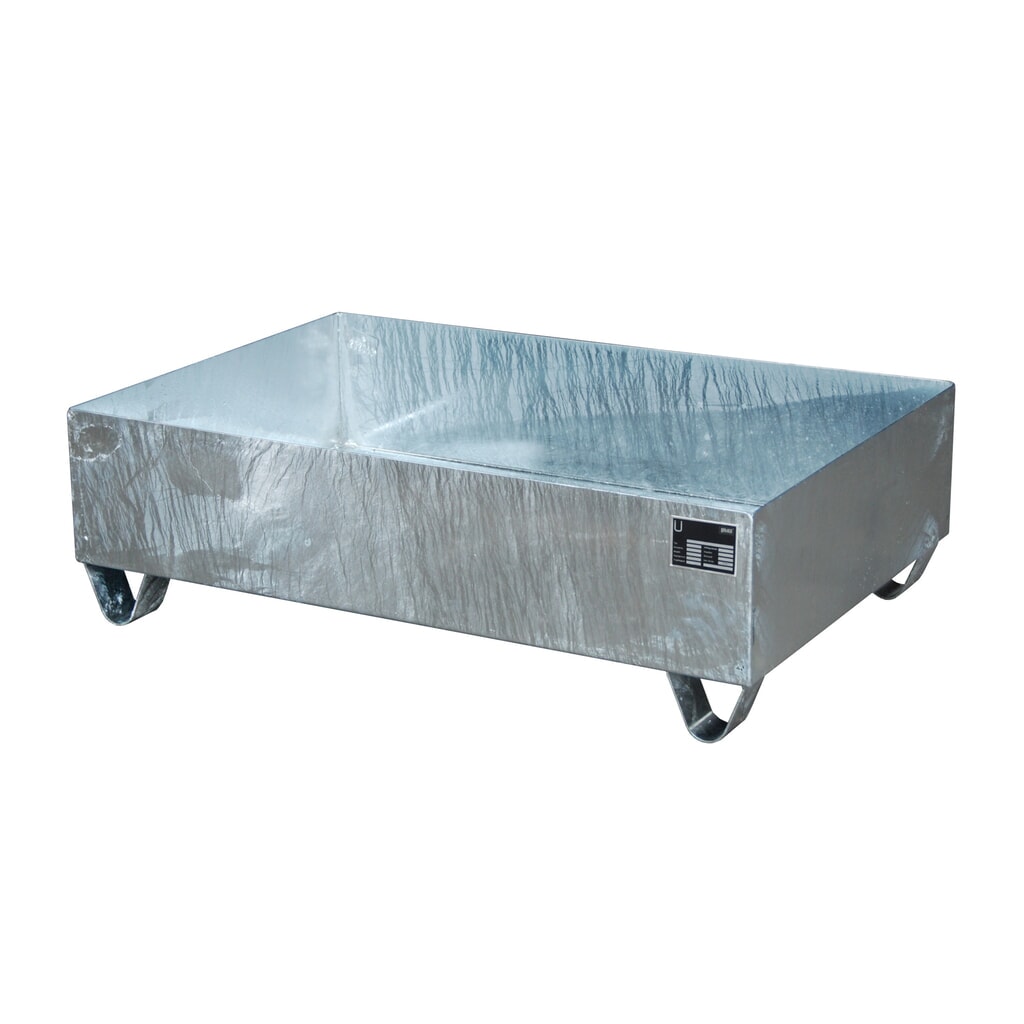 Bauer® bac de rétention en acier, hauteur libre 100 mm, H x l x P 360 x 1 200 x 800 mm, sans grille, 2 x 200 l, galvanisé à chaud Illustration du produit: Bauer® bac de rétention en acier, hauteur libre 100 mm, H x l x P 360 x 1 200 x 800 mm, sans grille, 2 x 200 l, galvanisé à chaud