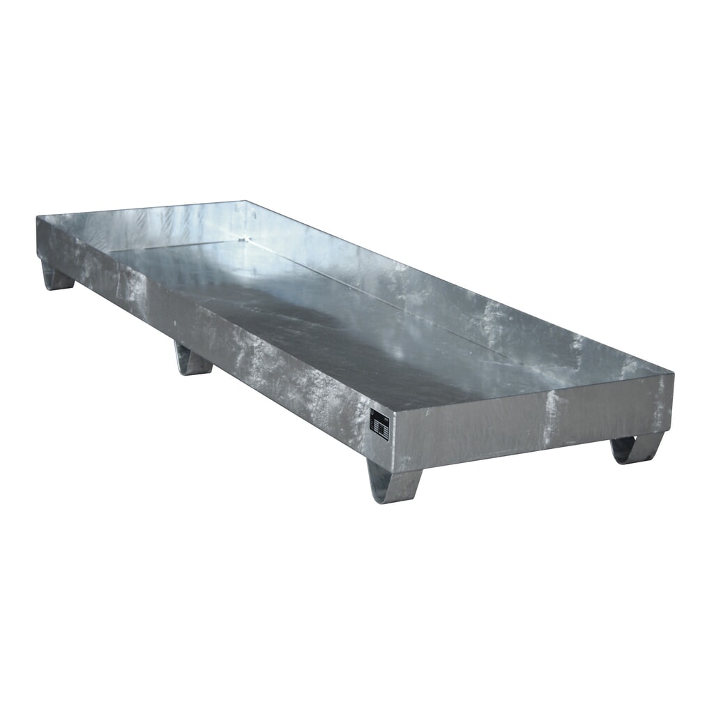 Bauer® bac de rétention en acier, hauteur libre 100 mm, H x l x P 250 x 2 400 x 800 mm, sans grille, 4 x 200 l, galvanisé à chaud Illustration du produit: Bauer® bac de rétention en acier, hauteur libre 100 mm, H x l x P 250 x 2 400 x 800 mm, sans grille, 4 x 200 l, galvanisé à chaud