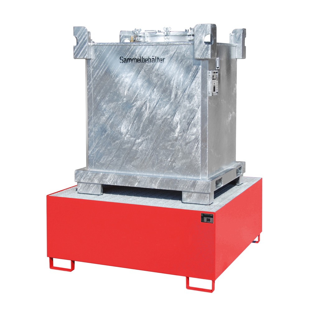 Numéro de l'image du produit 1: Bauer® Bac de rétention en acier pour 1 cuve KTC/IBC, rouge feu