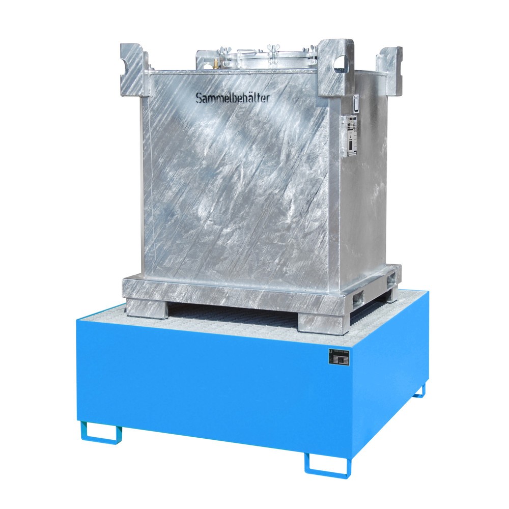 Numéro de l'image du produit 2: Bauer® Bac de rétention en acier pour 1 cuve KTC/IBC, bleu clair
