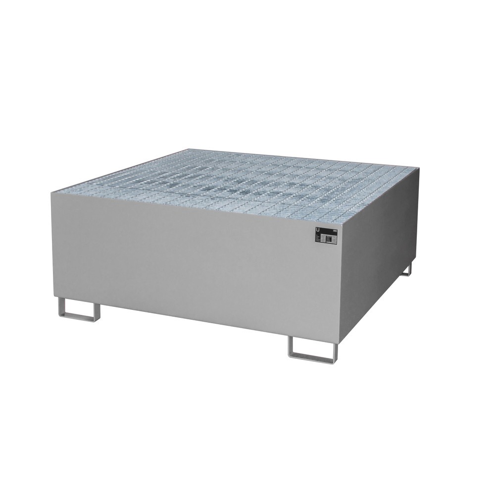 Numéro de l'image du produit 1: Bauer® Bac de rétention en acier pour 1 cuve KTC/IBC, gris souris