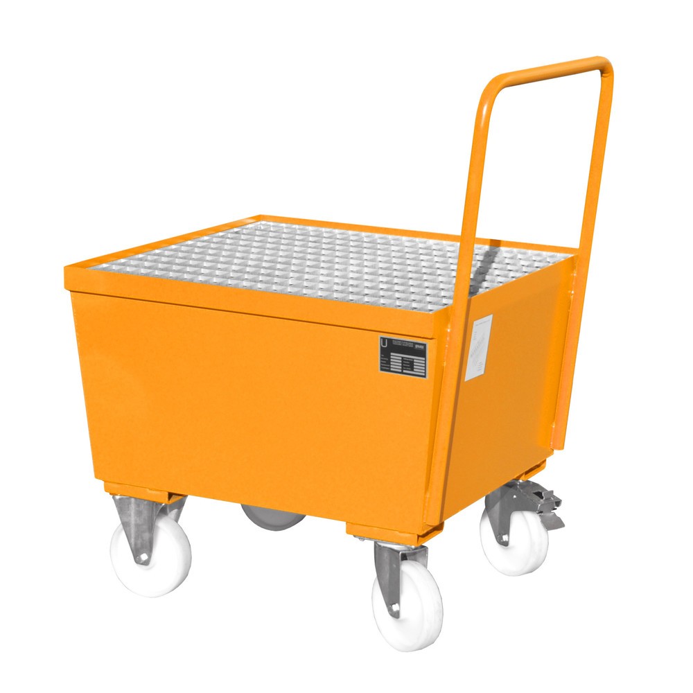 Illustration du produit: Bauer® Bac de rétention, mobile, 1x 200 l debout, contenance 215 l, jaune-orange