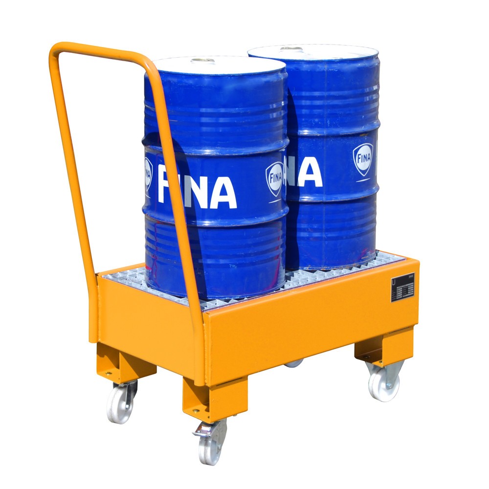 Illustration du produit: Bauer® Bac de rétention, mobile, 2x 60 l debout, contenance 61 l, jaune-orange