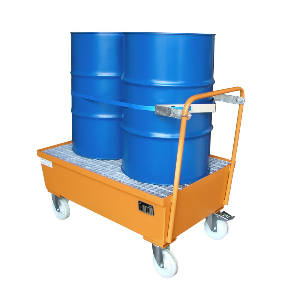 Numéro de l'image du produit 2: Bauer® Bac de rétention, mobile, 2x 200 l debout, contenance 225 l, jaune-orange