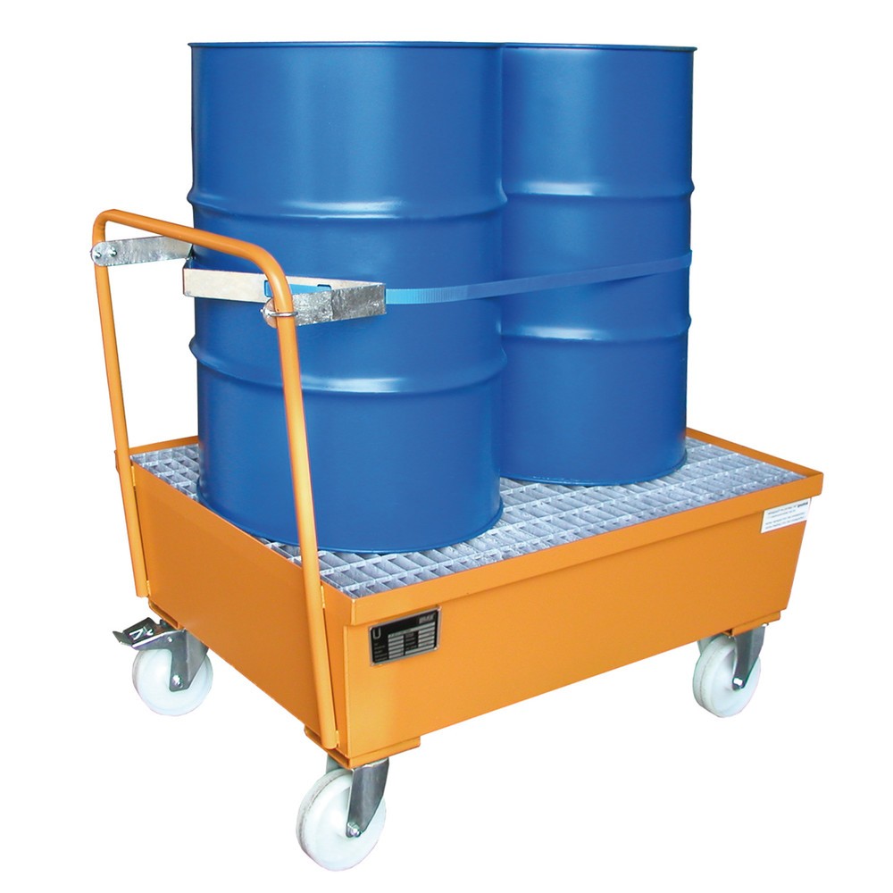 Numéro de l'image du produit 3: Bauer® Bac de rétention, mobile, 2x 200 l debout, contenance 225 l, jaune-orange