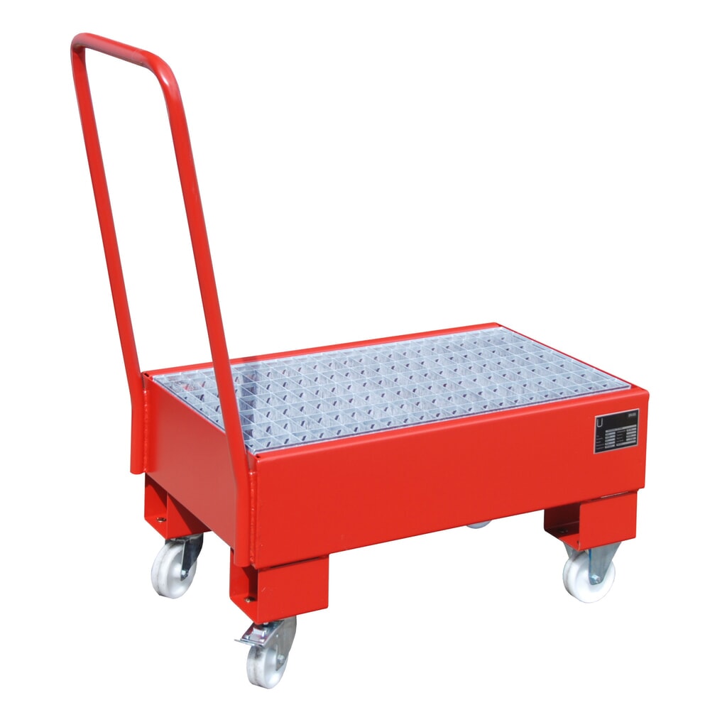 Bauer® bac de rétention en acier, mobile, 2 x 60 l debout, contenance 61 l, rouge feu N° de l'image du produit 2 : Bauer® bac de rétention en acier, mobile, 2 x 60 l debout, contenance 61 l, rouge feu