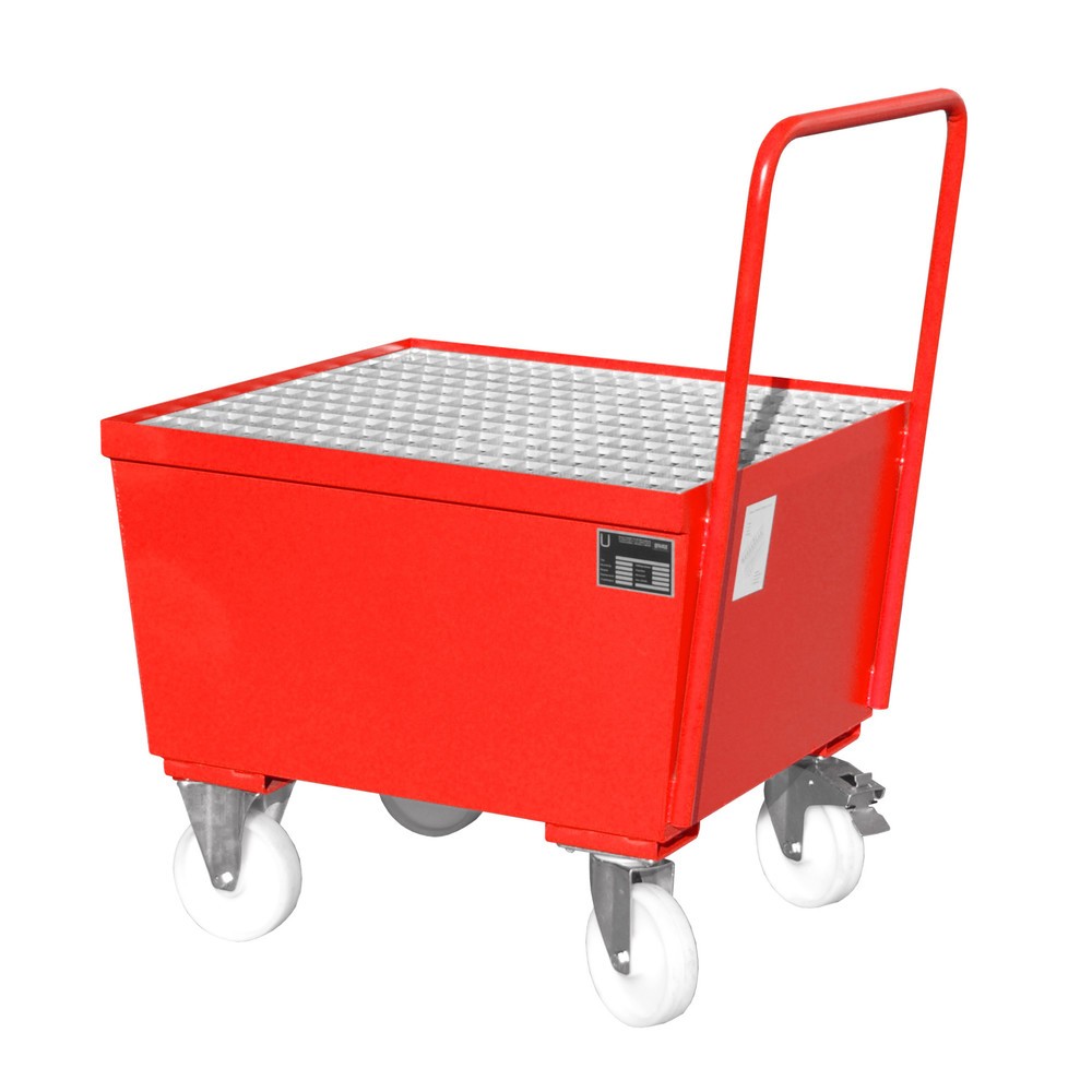 Illustration du produit: Bauer® Bac de rétention, mobile, 1x 200 l debout, contenance 215 l, rouge feu