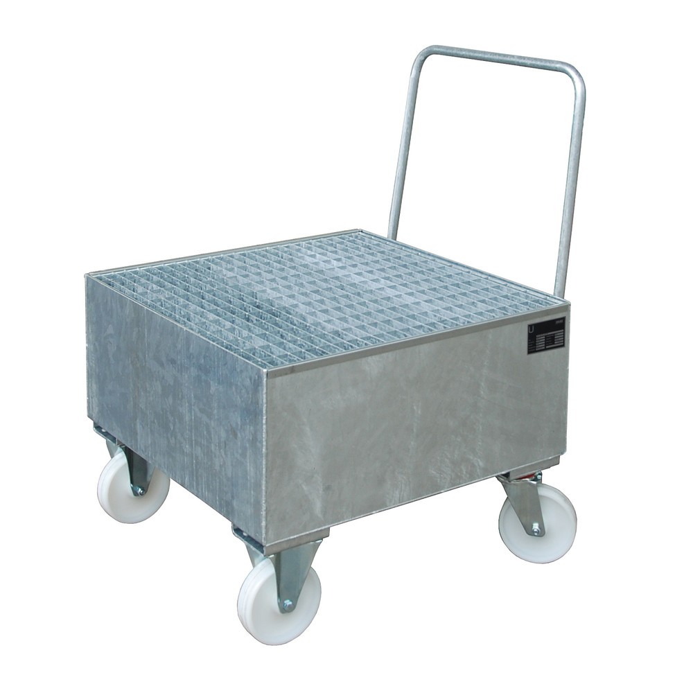 Illustration du produit: Bauer® Bac de rétention, mobile, 1x 200 l debout, contenance 203 l, galvanisé à chaud