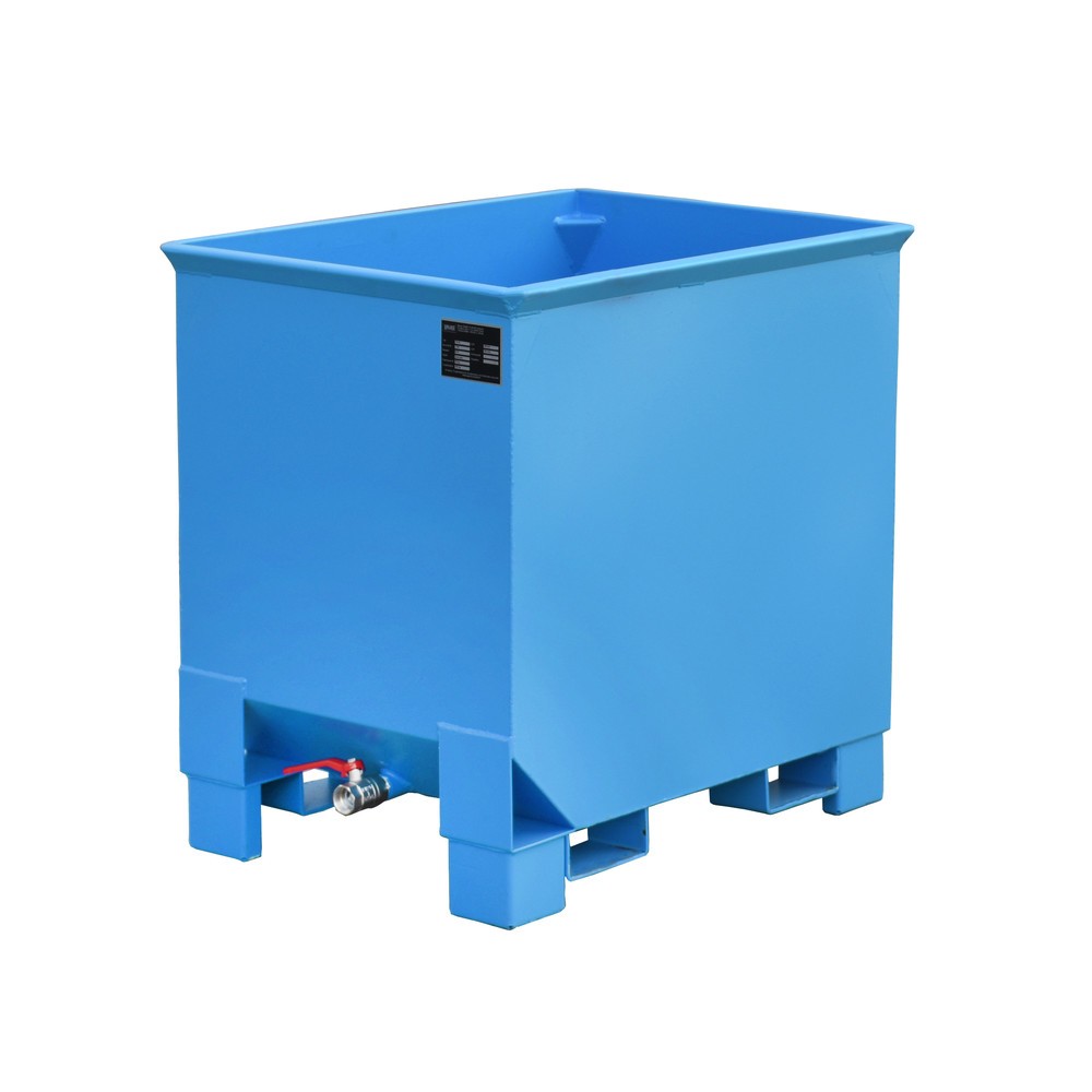 Numéro de l'image du produit 1: Bauer® Bacs à copeaux empilables pour trains de remorques, peints, volume 0,3 m³, RAL 5012 bleu clair