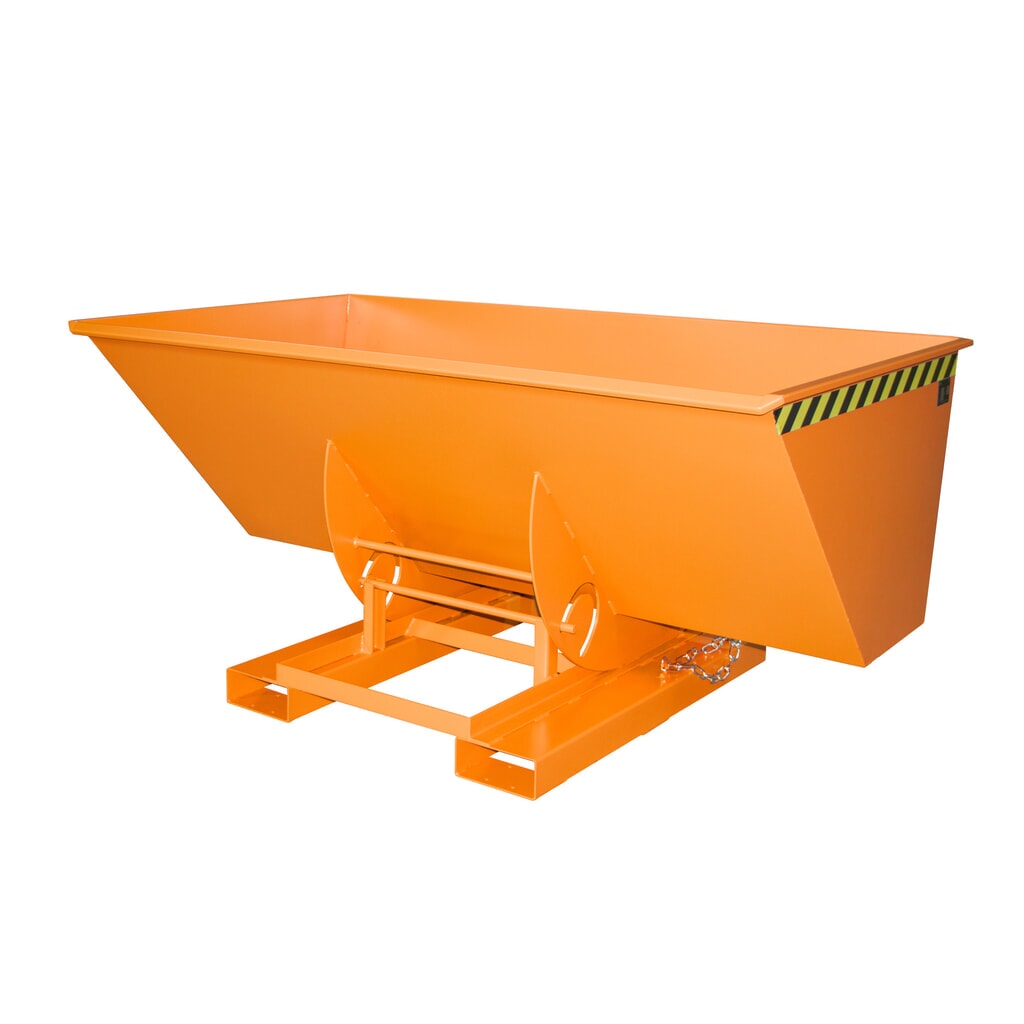 Illustration du produit: Bauer® Benne basculante avec mécanisme d'aide au basculement, capacité de charge 1 000 kg, peint, volume 1,5 m³, RAL 2000 orangé jaune