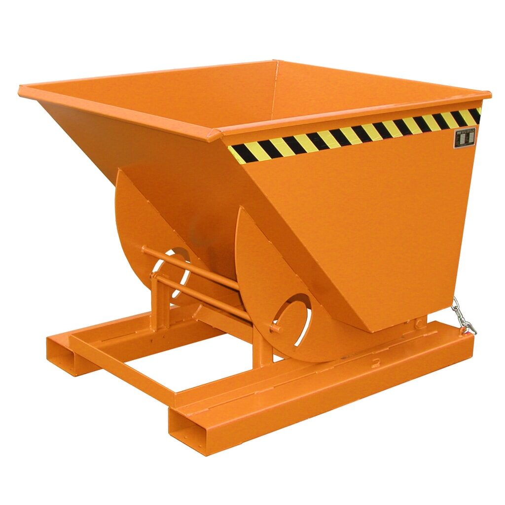 Illustration du produit: Bauer® Benne basculante avec mécanisme d'aide au basculement, capacité de charge 1 000 kg, peint, volume 0,75 m³, RAL 2000 orangé jaune