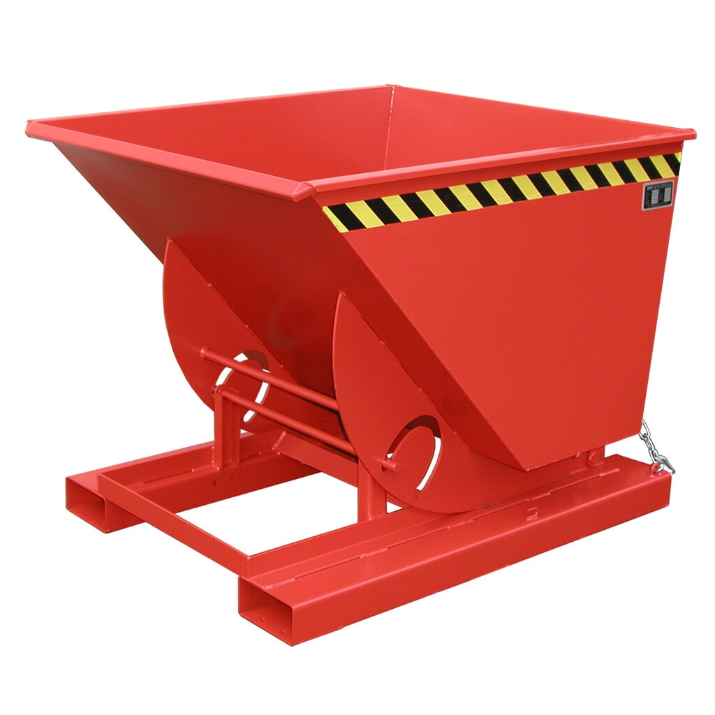 Illustration du produit: Bauer® Benne basculante avec mécanisme d'aide au basculement, capacité de charge 1 000 kg, peint, volume 0,75 m³, RAL 3000 rouge feu