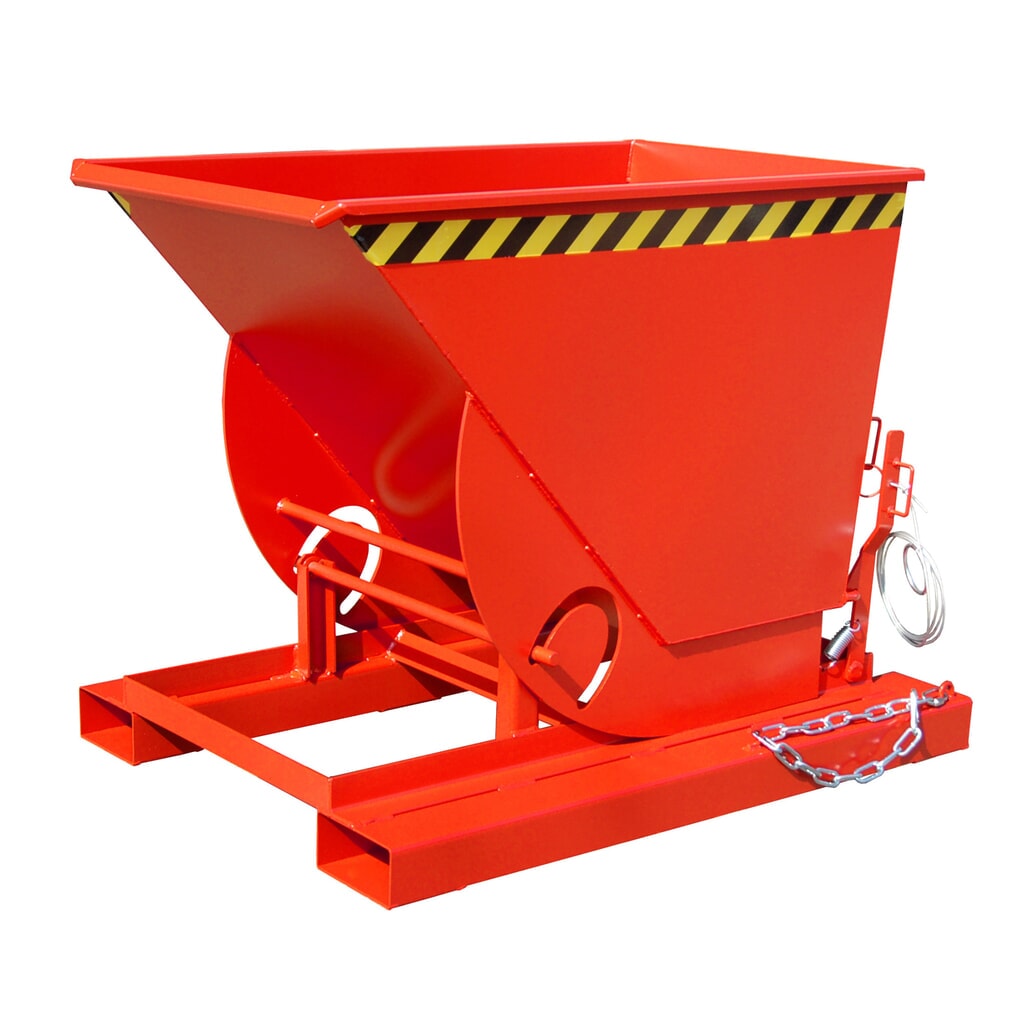 Illustration du produit: Bauer® Benne basculante avec mécanisme d'aide au basculement, capacité de charge 1 000 kg, peint, volume 0,5 m³, RAL 3000 rouge feu