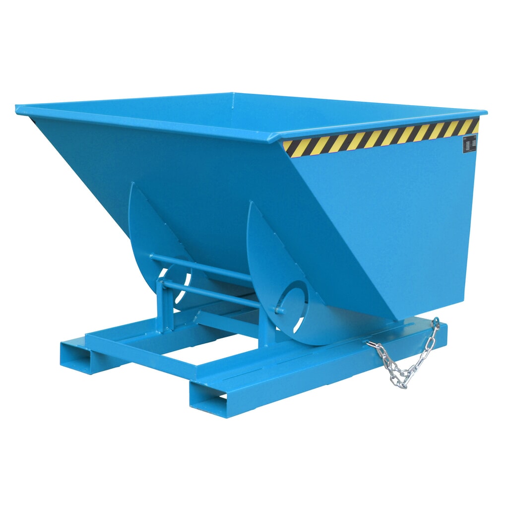 Illustration du produit: Bauer® Benne basculante avec mécanisme d'aide au basculement, capacité de charge 1 000 kg, peint, volume 1 m³, RAL 5012 bleu clair