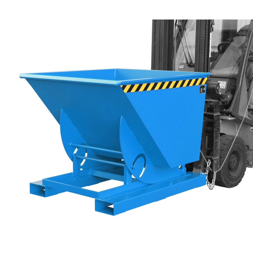 Illustration du produit: Bauer® Benne basculante avec mécanisme d'aide au basculement, capacité de charge 1 000 kg, peint, volume 0,75 m³, RAL 5012 bleu clair