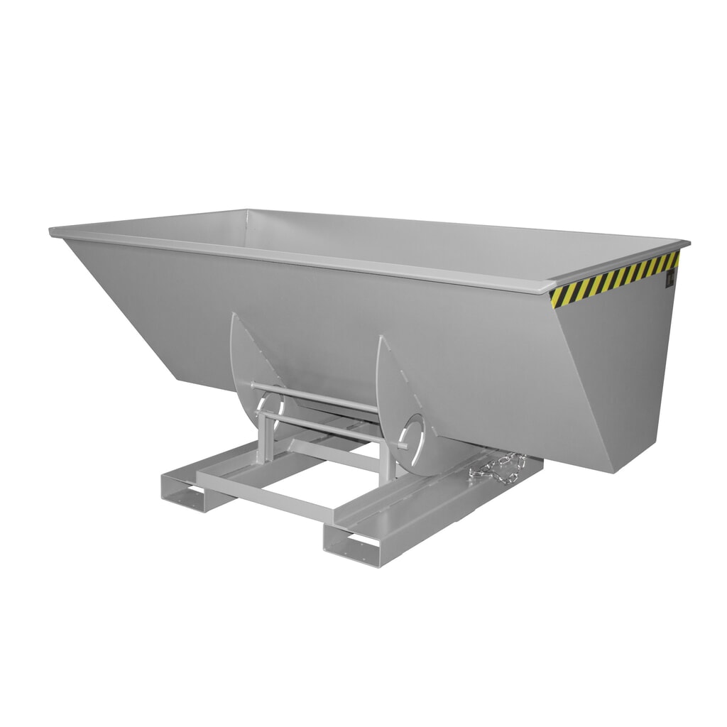 Illustration du produit: Bauer® Benne basculante avec mécanisme d'aide au basculement, capacité de charge 1 000 kg, peint, volume 1,5 m³, RAL 7005 gris souris