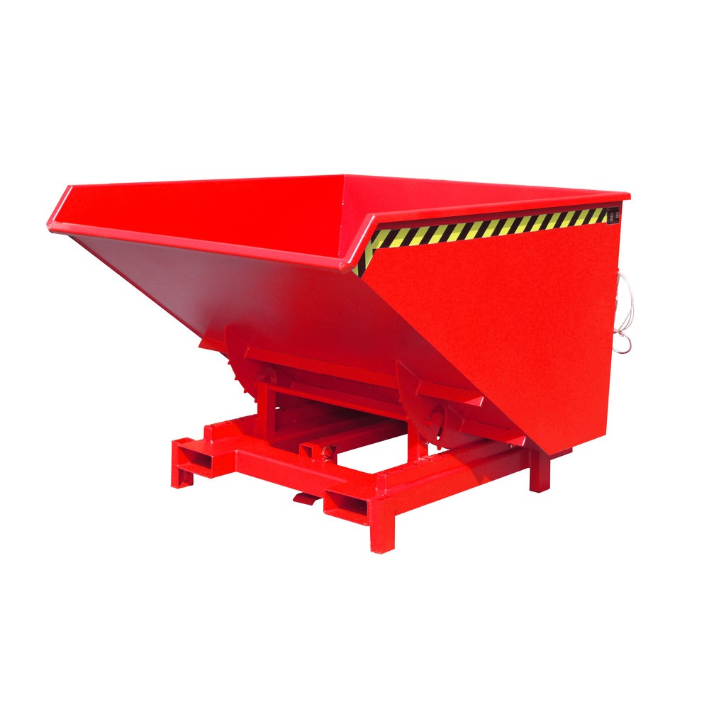 Numéro de l'image du produit 1: Bauer® Benne basculante pour charges lourdes, capacité de charge 4 000 kg, peint, volume 1,7 m³, RAL 3000 rouge feu