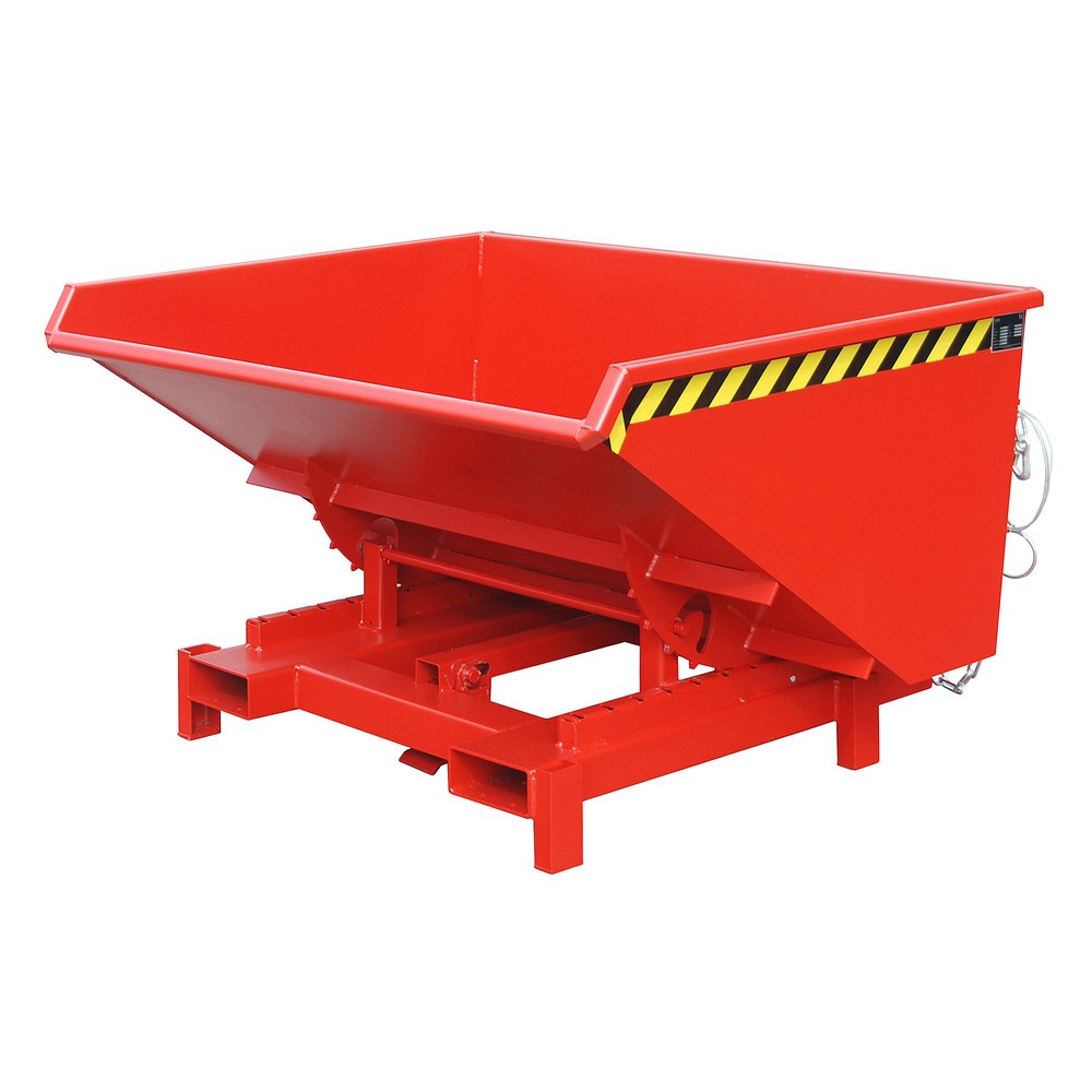 Numéro de l'image du produit 1: Bauer® Benne basculante pour charges lourdes, capacité de charge 4 000 kg, peint, volume 0,9 m³, RAL 3000 rouge feu