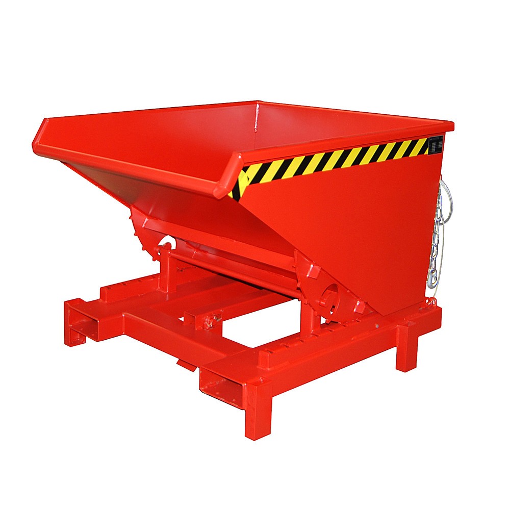 Numéro de l'image du produit 1: Bauer® Benne basculante pour charges lourdes, capacité de charge 4 000 kg, peint, volume 0,6 m³, RAL 3000 rouge feu