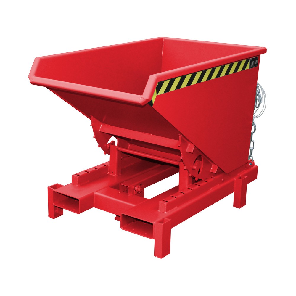 Numéro de l'image du produit 1: Bauer® Benne basculante pour charges lourdes, capacité de charge 4 000 kg, peint, volume 0,3 m³, RAL 3000 rouge feu