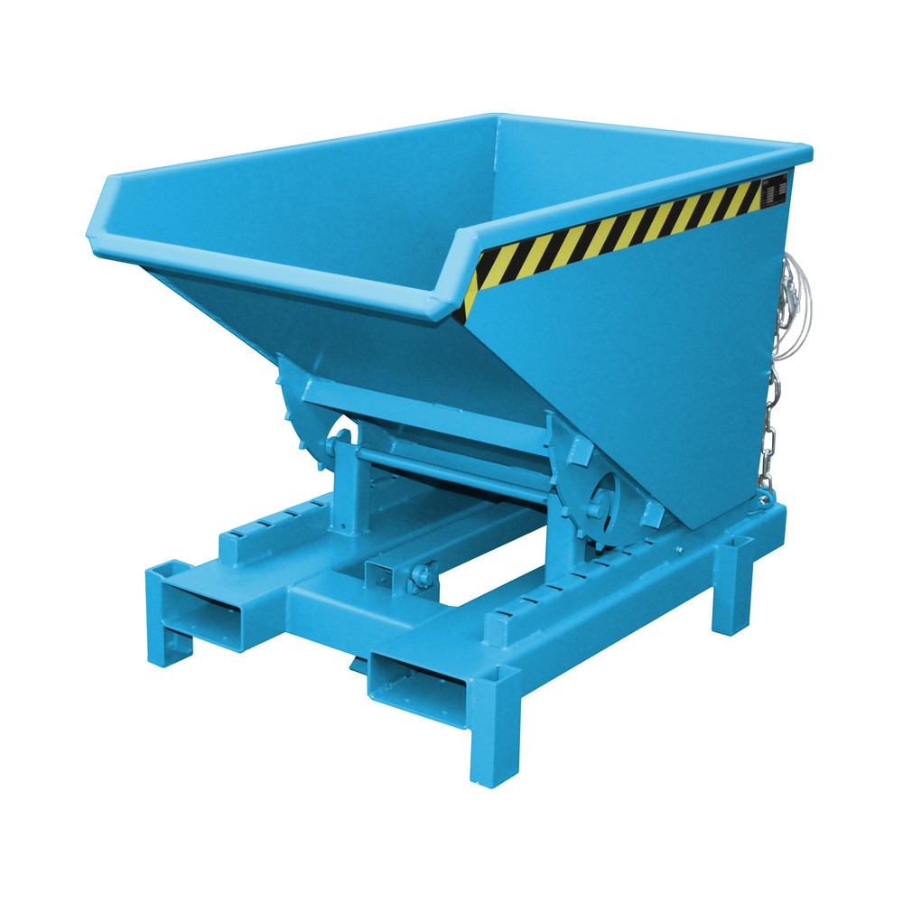 Numéro de l'image du produit 1: Bauer® Benne basculante pour charges lourdes, capacité de charge 4 000 kg, peint, volume 0,3 m³, RAL 5012 bleu clair