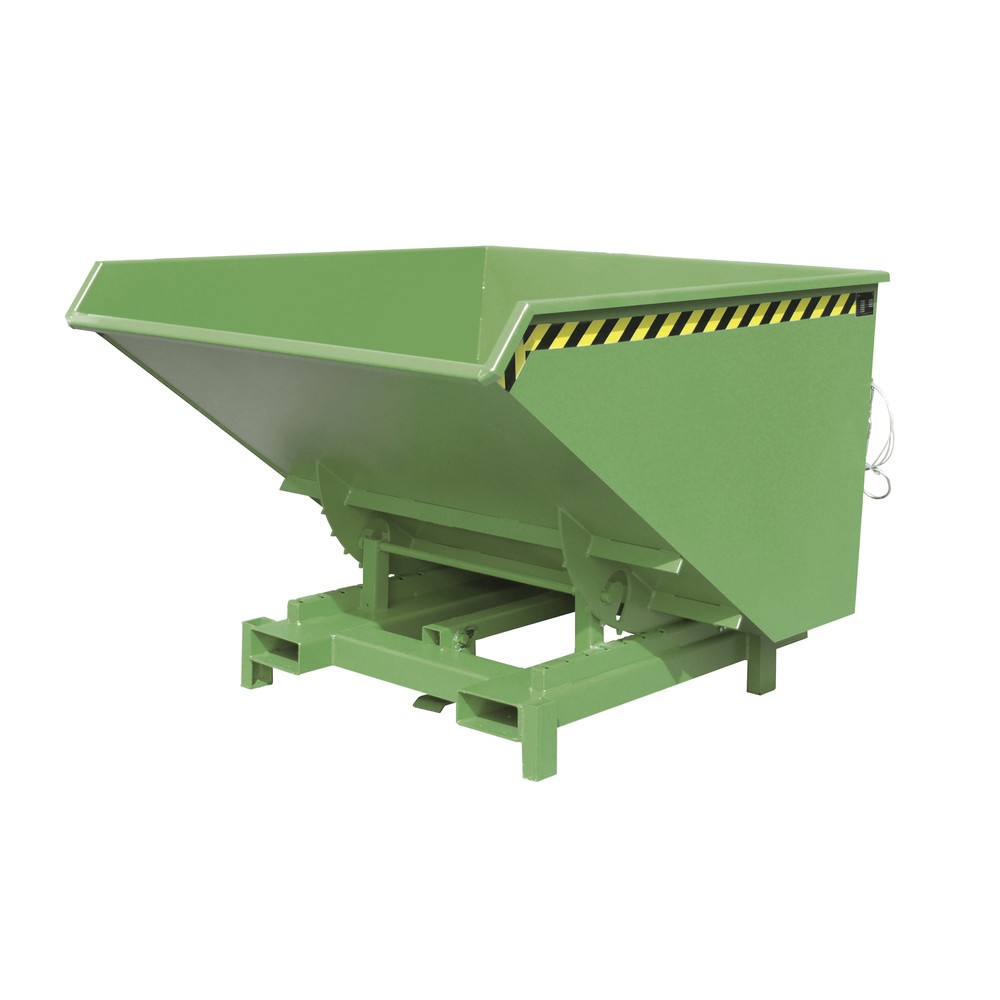 Numéro de l'image du produit 1: Bauer® Benne basculante pour charges lourdes, capacité de charge 4 000 kg, peint, volume 1,7 m³, RAL 6011 vert réséda