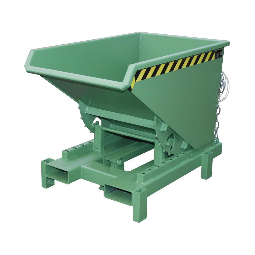 Numéro de l'image du produit 1: Bauer® Benne basculante pour charges lourdes, capacité de charge 4 000 kg, peint, volume 0,3 m³, RAL 6011 vert réséda