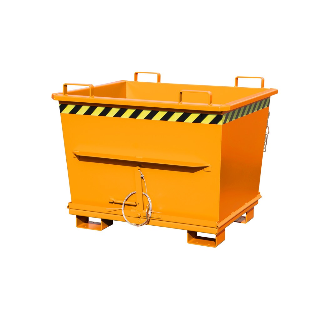 Numéro de l'image du produit 1: Bauer® Benne à fond basculant empilable, peint, volume 0,7 m³, RAL 2000 orangé jaune