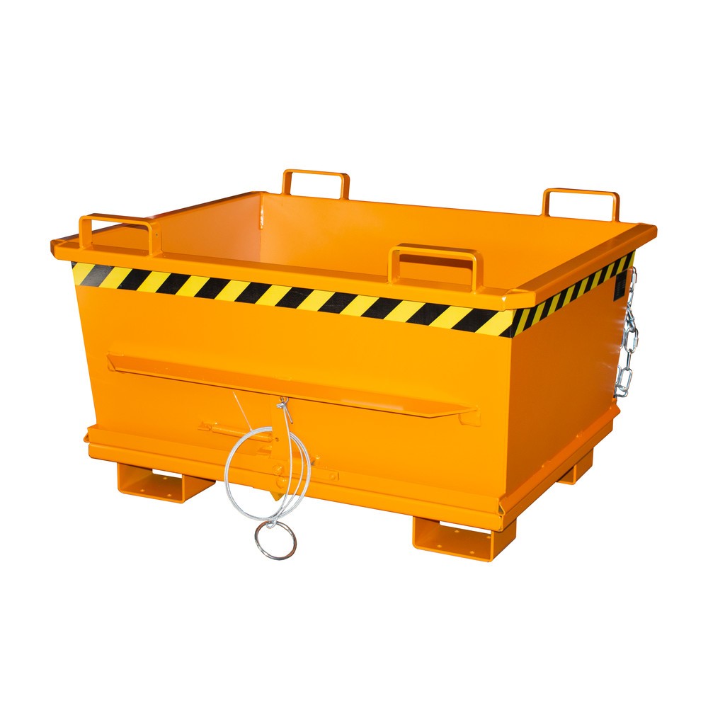 Numéro de l'image du produit 1: Bauer® Benne à fond basculant empilable, peint, volume 0,5 m³, RAL 2000 orangé jaune