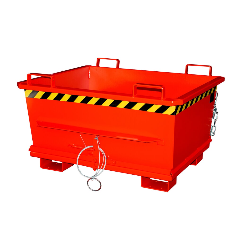 Illustration du produit: Bauer® Benne à fond basculant empilable, peint, volume 0,5 m³, RAL 3000 rouge feu