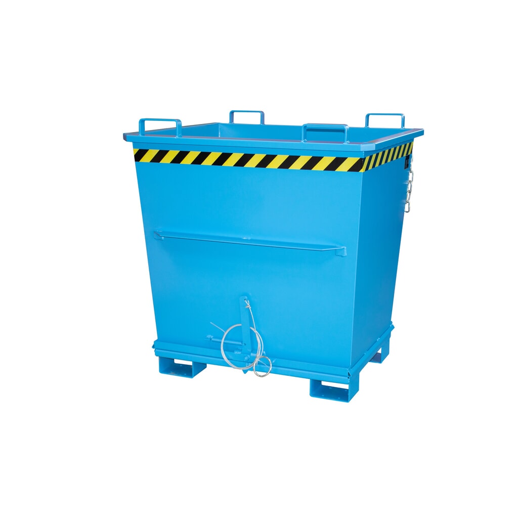 Illustration du produit: Bauer® Benne à fond basculant empilable, peint, volume 1 m³, RAL 5012 bleu clair