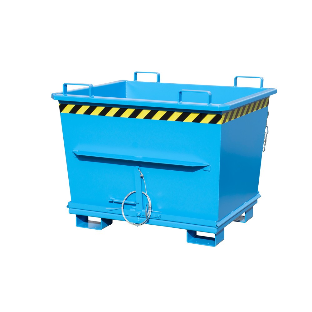 Numéro de l'image du produit 1: Bauer® Benne à fond basculant empilable, peint, volume 0,7 m³, RAL 5012 bleu clair