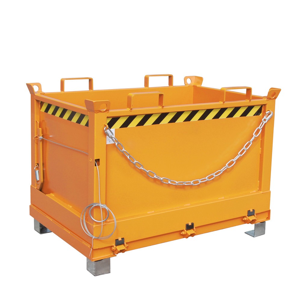 Illustration du produit: Bauer® Benne à fond basculant, empilable par 3, peint, volume 0,5 m³, RAL 2000 orangé jaune