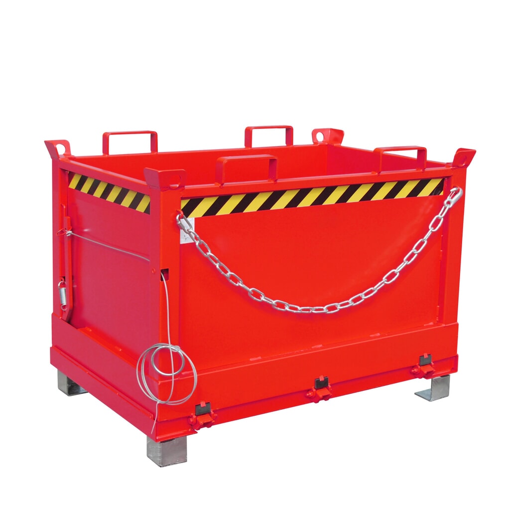 Bauer® Benne à fond basculant, empilable par 3, peint, volume 0,5 m³, RAL 3000 rouge feu Illustration du produit: Bauer® Benne à fond basculant, empilable par 3, peint, volume 0,5 m³, RAL 3000 rouge feu