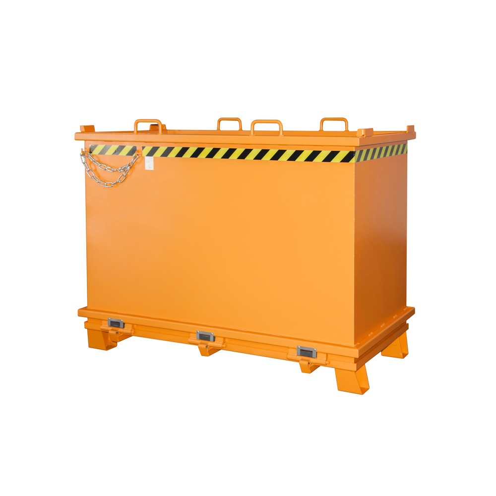 Illustration du produit: Bauer® Benne à fond basculant, fond basculant renforcé, peint, volume 2 m³, RAL 2000 orangé jaune