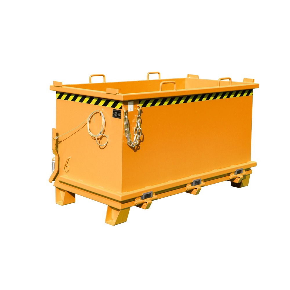 Illustration du produit: Bauer® Benne à fond basculant, fond basculant renforcé, peint, volume 1,5 m³, RAL 2000 orangé jaune