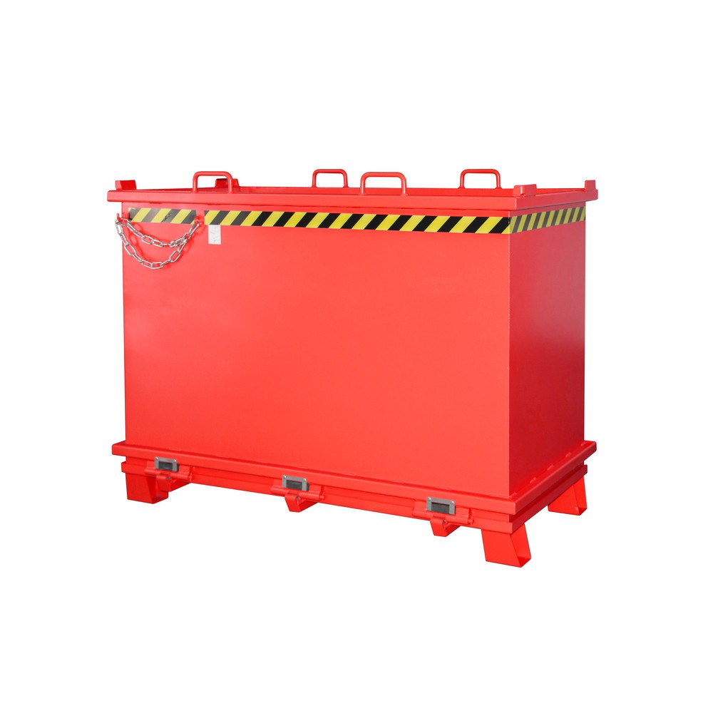 Illustration du produit: Bauer® Benne à fond basculant, fond basculant renforcé, peint, volume 2 m³, RAL 3000 rouge feu