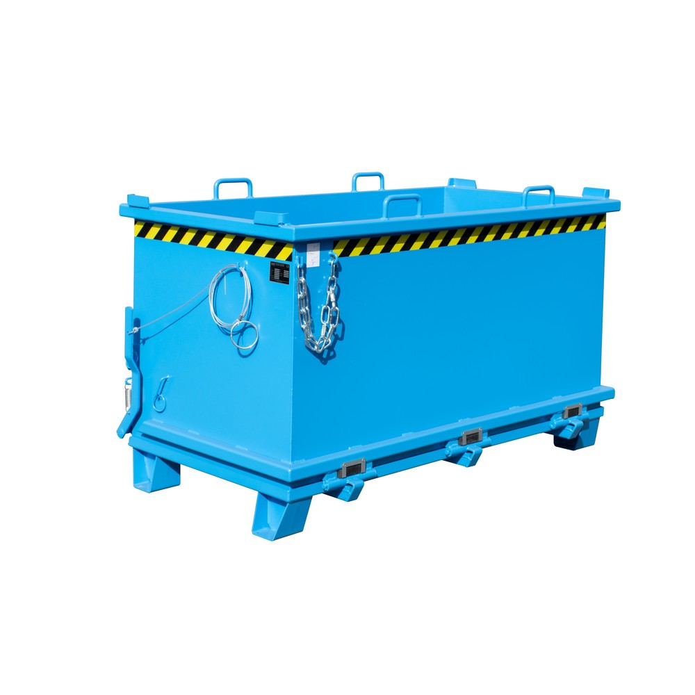 Illustration du produit: Bauer® Benne à fond basculant, fond basculant renforcé, peint, volume 1,5 m³, RAL 5012 bleu clair